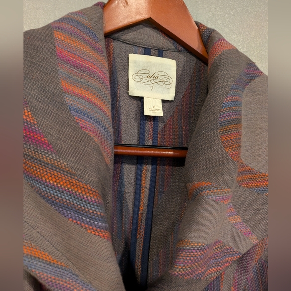 Cidra by Anthropologie woven belted multi colored jacket size 8 - Picture 3 of 6